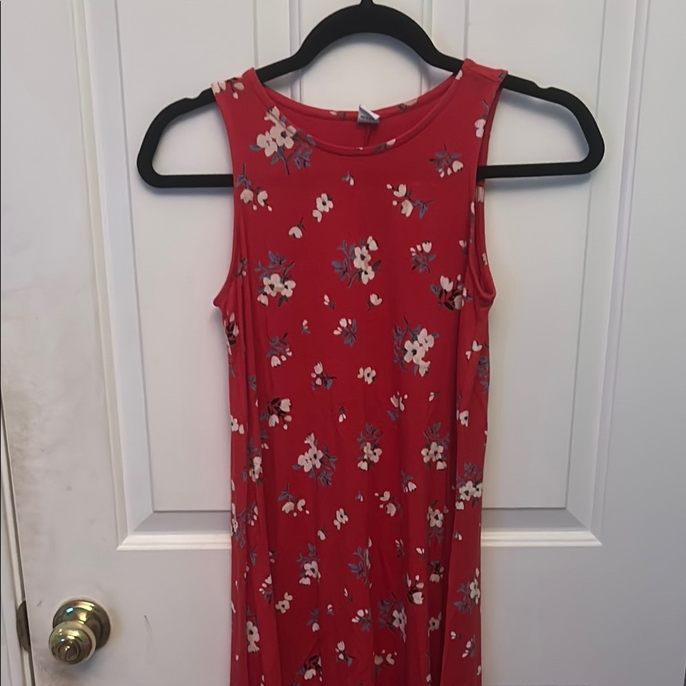 Red Floral Sleeveless Sundress